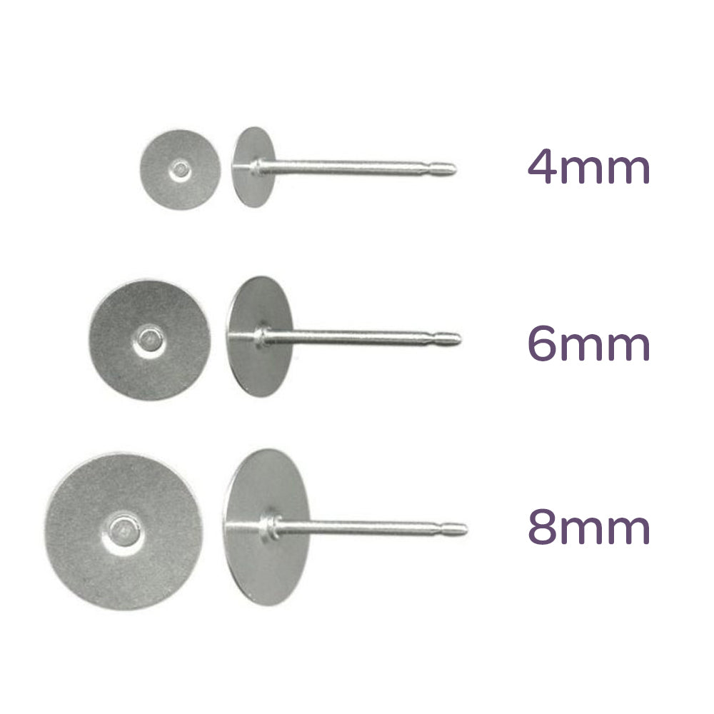 Titanium Earring Post w/ Stainless Steel Flat Pad Pkg/10 Online