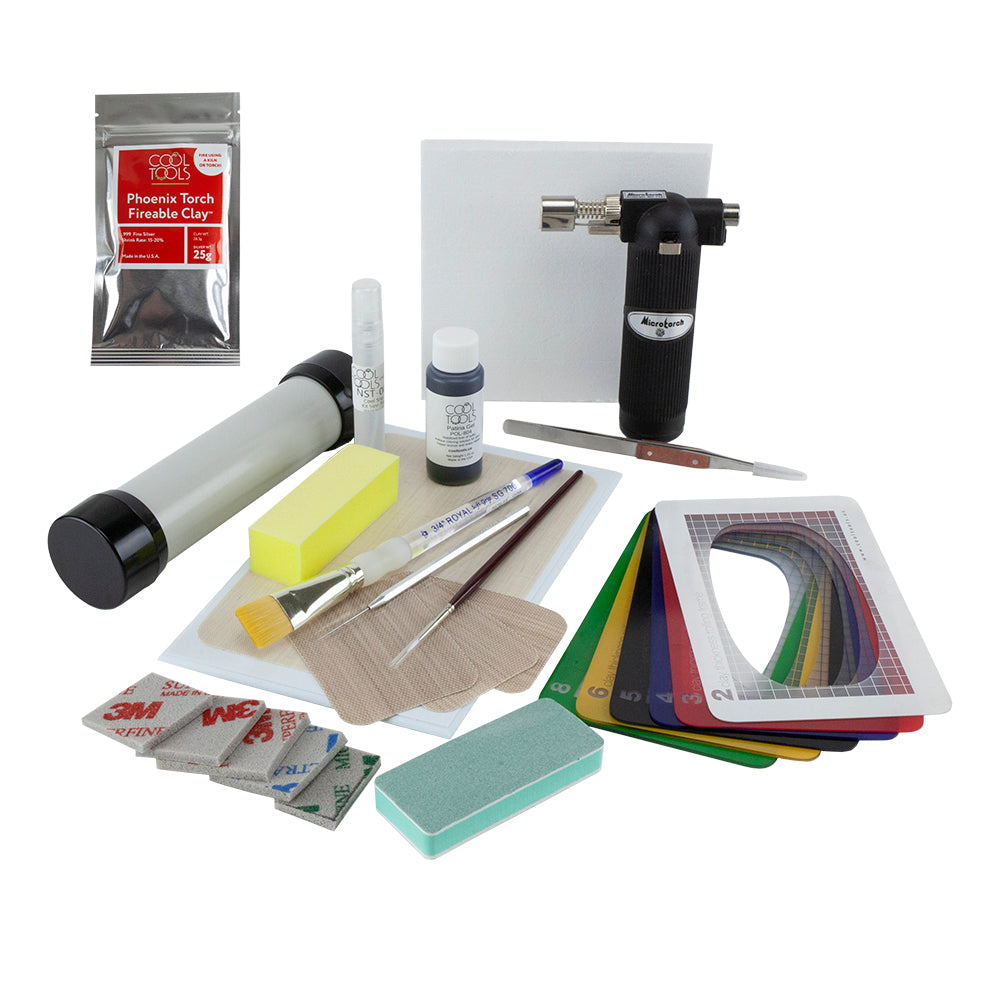 Very Basic Metal Clay Tool Kit with Torch Firing Kit & Phoenix Torch Fireable Clay™ Hot on Sale