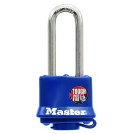 1-1/2 In. Keyed  Laminated Padlock, Blue Weatherproof Cover,  2-In. Long Shackle Supply