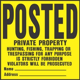 “Private Property” Sign, Black/ Yellow Plastic, 11 x 11-In. Online Sale