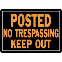 “No Trespassing Keep Out” Sign, Hy-Glo Orange & Black Aluminum, 10 x 14-In. Hot on Sale