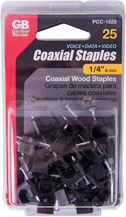 1/4  BLACK MASONRY COAX STAPLES 25/ Online Sale