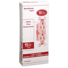 10-Pack 15-Amp 125-Volt Duplex Receptacle Grounding Outlet, Almond Fashion