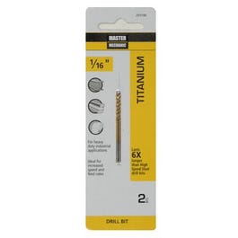 1/16 x 1-7/8-In. High-Speed Steel Drill Bit, Titanium Coated Sale